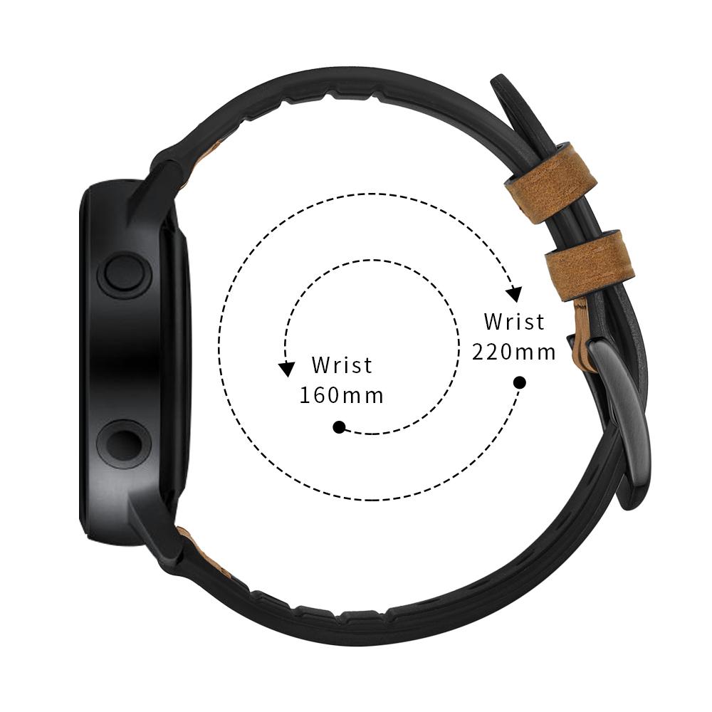 20mm Genuine Leather Coated Silicone Smart Watch Band for Garmin Vivoactive 3/Vivomove HR