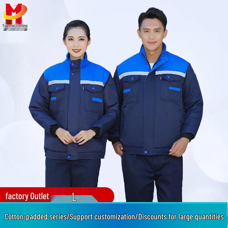 Winter-Proof Reflective Cotton-Padded Jacket with Wear and Dirt Resistance