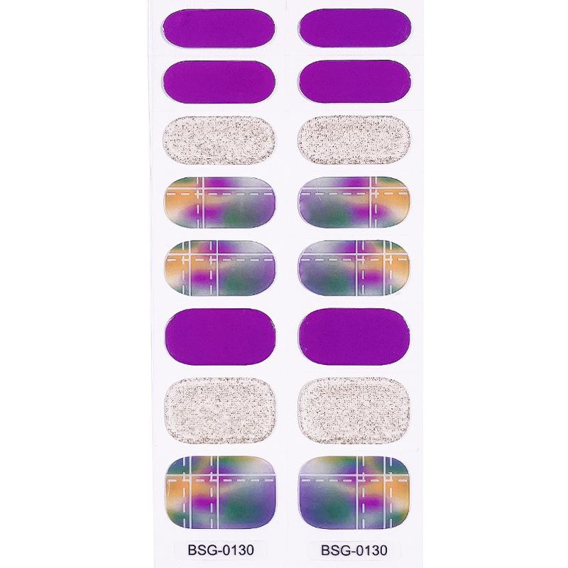 Gel Nail Sticker New Gold Color Semi-baked Nail Sticker Decoration