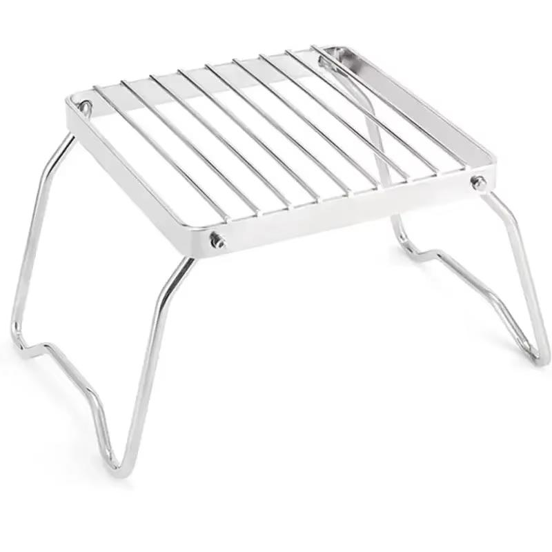 Camping Portable Folding Mini Barbecue Rack Set Pot Holder Baking Tray Holder Outdoor Stainless Steel Stove Holder