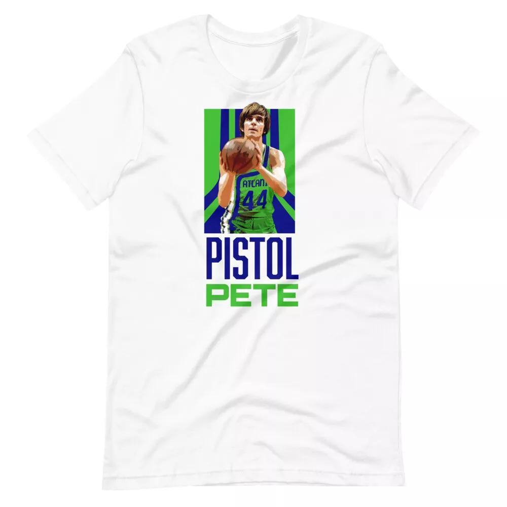 PISTOL PETE Maravich Атланта Ретро Стиль Баскетбольная Футболка Унисекс Футболка 2XL