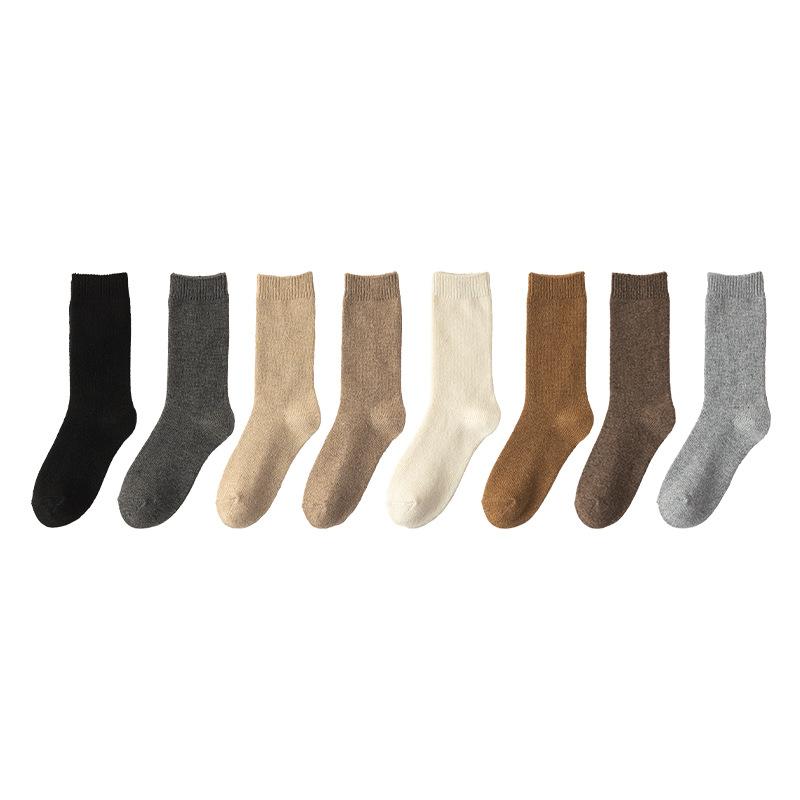 3 Paar Wollsocken für Damen und Herren zum Warmhalten im Herbst und Winter. Herren-Kniestrumpf mit Fleece und verdicktem Kaschmir, lange Socken