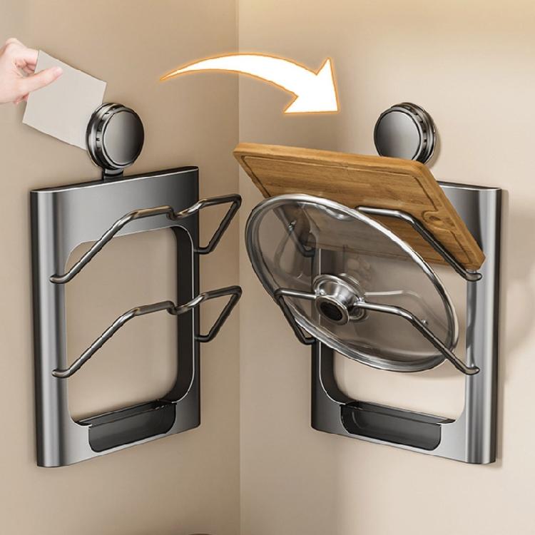 Space Saving Wall Mounted Pot Lid Holder Practical Pot Lid Organizers Rack For Kitchen Wall Or Cabinet Installation