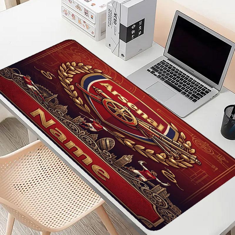Custom Name Personalized Arsenal F.C Pattern Mousepad, Laptop PC Desk Mat, Decorative Desk Mat for Home Keyboard Pad Gift