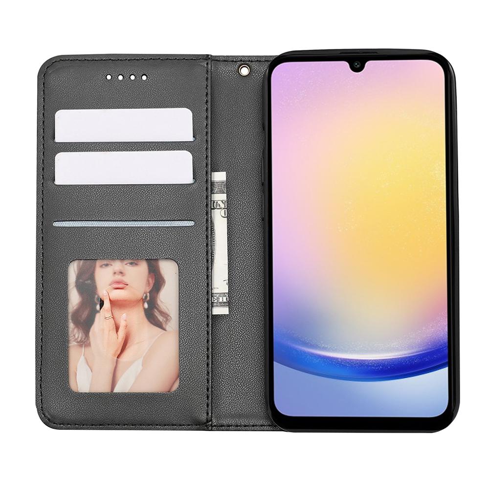 For Samsung Galaxy A15 4G/5G Wallet Phone Case Strong Magnetic Checkered Pattern Imprint Leather Flip Cover