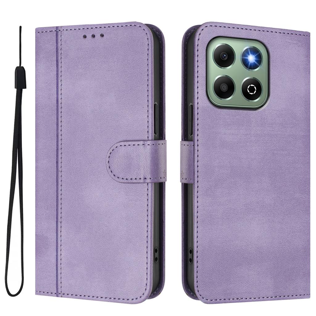 For Honor X6b 4G Cases Wallet Stand Retro Texture Leather Phone Cover with Lanyard