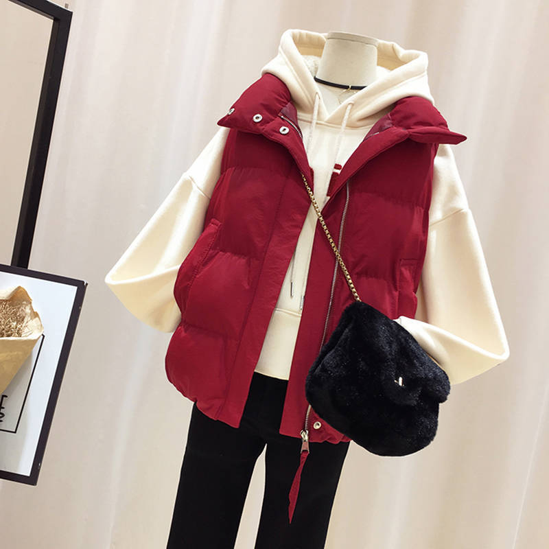 Winter Sleeveless Jacket Women's Fashion Casual Warm Vest Female Bisic Coat