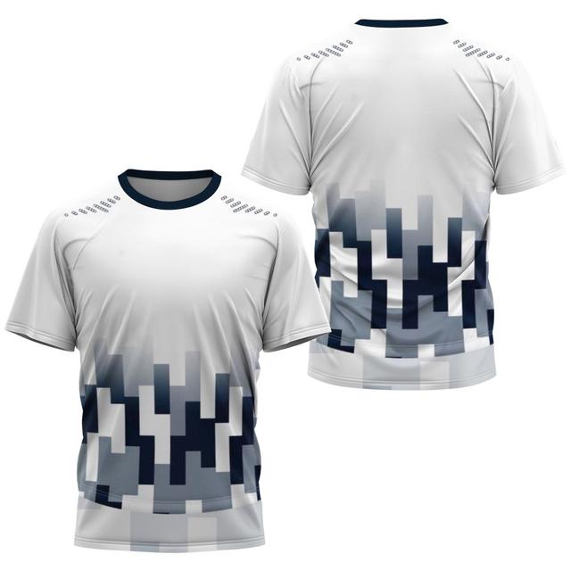 Fashion 3D Gradient Print T Shirt For Men Outdoor Tennis Tracksuits Summer Quick Dry Sports Short Sleeve Casual O-neck Loose Top
