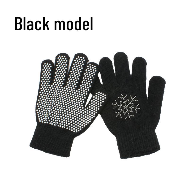Children's and Adults' Non-slip Warm Ice Skating Gloves with Rubber Dots for Figure Skating