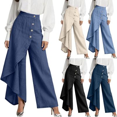 Women's Loose And Casual High-waisted Straight-leg Pants