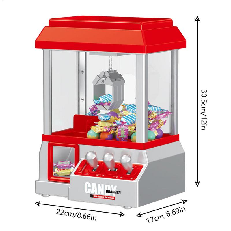 Mini Claw Machine Retro Claw Machine Arcade Game Cool Fun Mini Candy Grabber Prize Dispenser Vending Toy Gift With 24 GameCoins