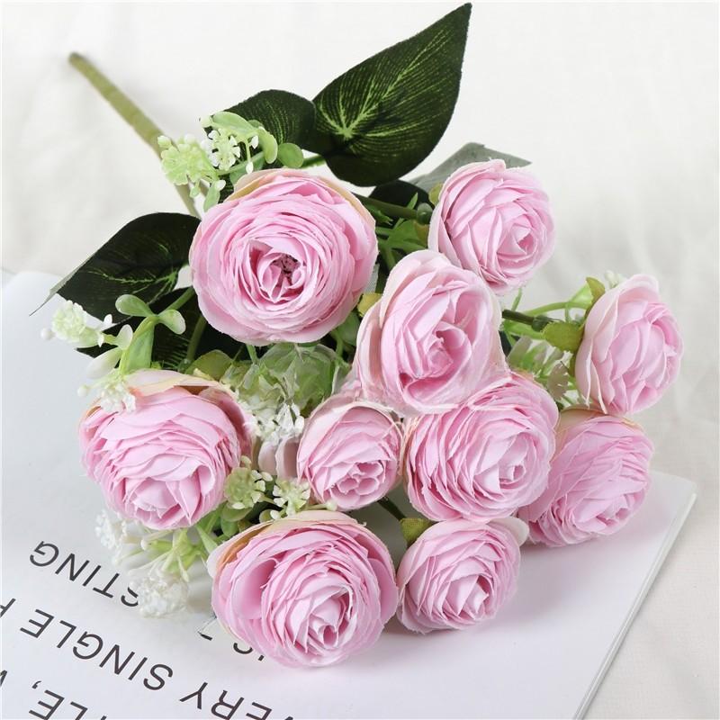 

Artificial Rose Bouquet Silk Flower Home Decor For Living Room And Office светло-фиолетовый
