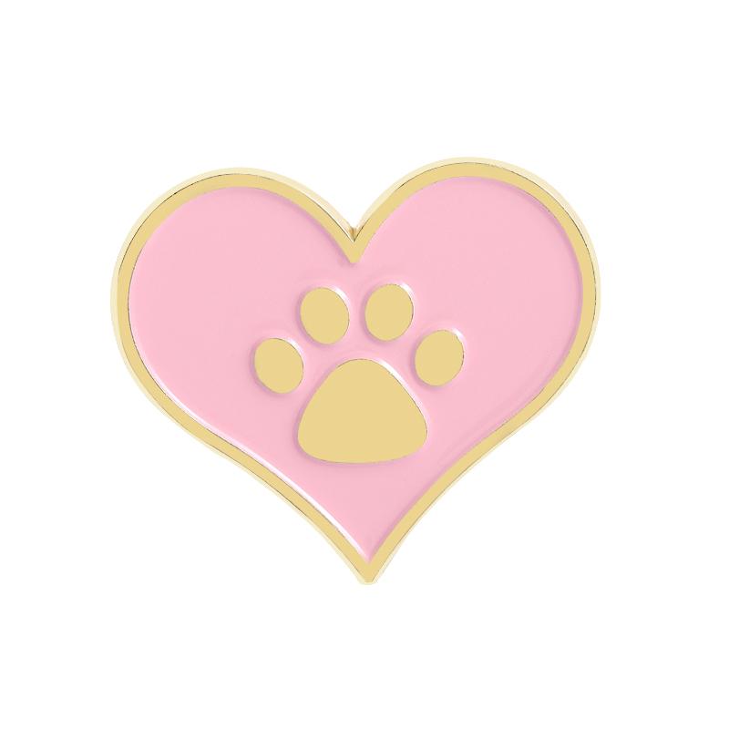 

Cartoon Pink Heart Enamel Pin Cat s Paw Kitten Footprint Cat Lovers Brooches Lapel Backpack Badge Jewelry Gift For Kids Friends