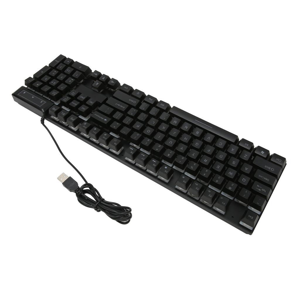 Gaming Keyboard Wired 104 Keys Ergonomic Backlight USB Keyboard for for Home Office Laptop Work GamingBlack
