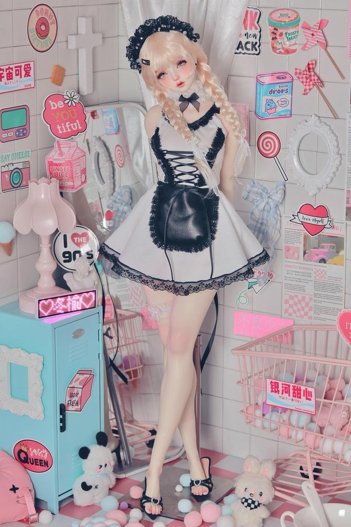 HAMRETHYPPZ 1/4 1/6 1/3 BJD Ball Jointed Doll Dress, Doll Costume, Maid Outfit, Maid Suit, Cute Dress, Sexy Skirt (Head and Body Not Included) (1/4)