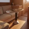 Oval Pedestal Table with Cup Holders Waterproof for Boats, RVs