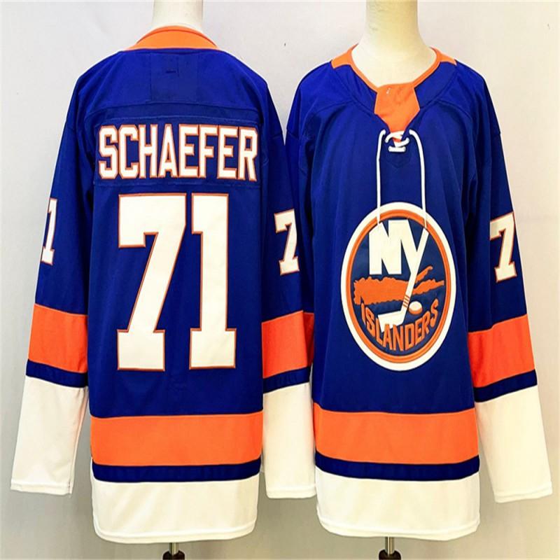New York Islanders Ice Hockey Jersey Barzal 13 Schaefer 71 Embroidered Adult Mens Team Uniform