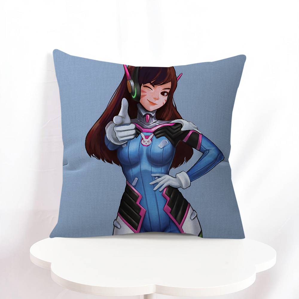 D.Va Cartoon Pillowcase Toon Gift Cushion Cover Bedroom Home Sofa Chair Seat Decor Pillow Case
