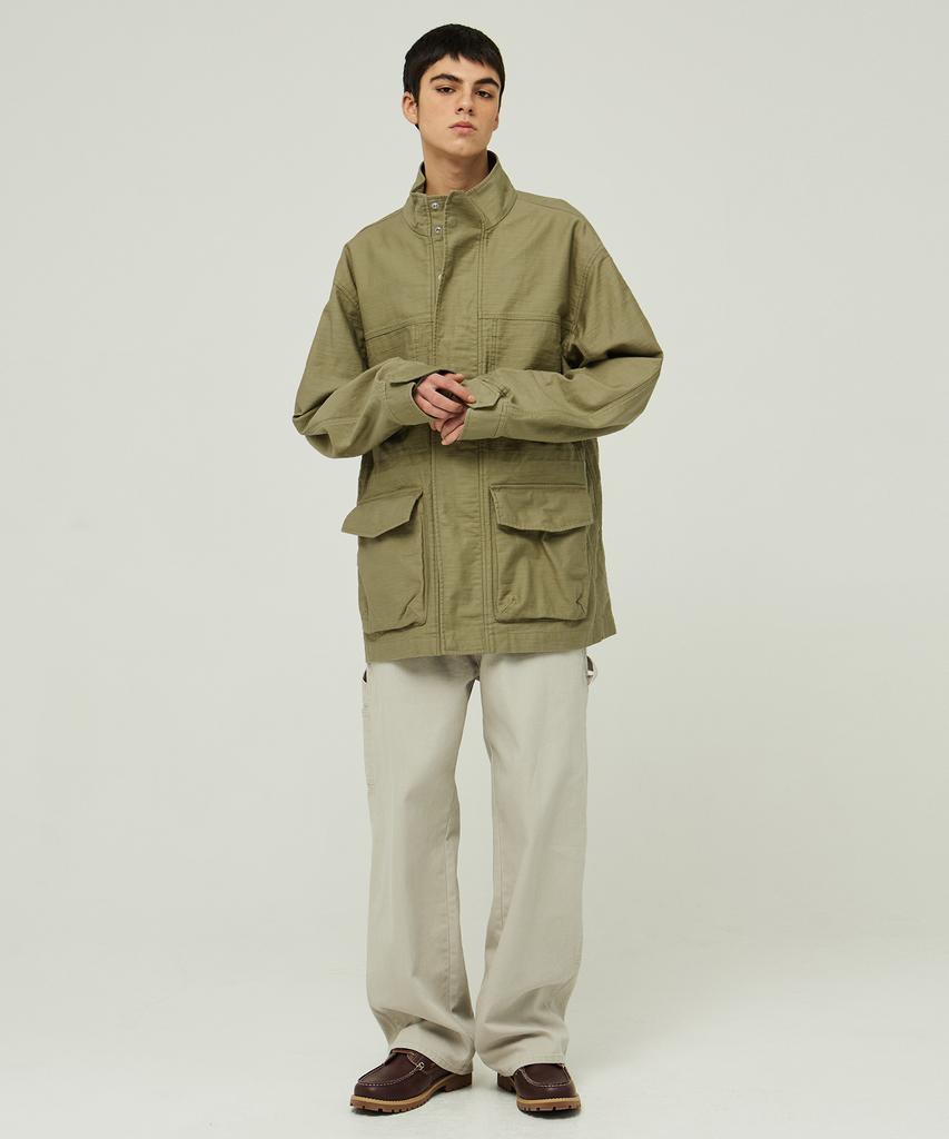 Magoodgan Safari 5311 Satin Cotton Oversized Khaki Field Jacket