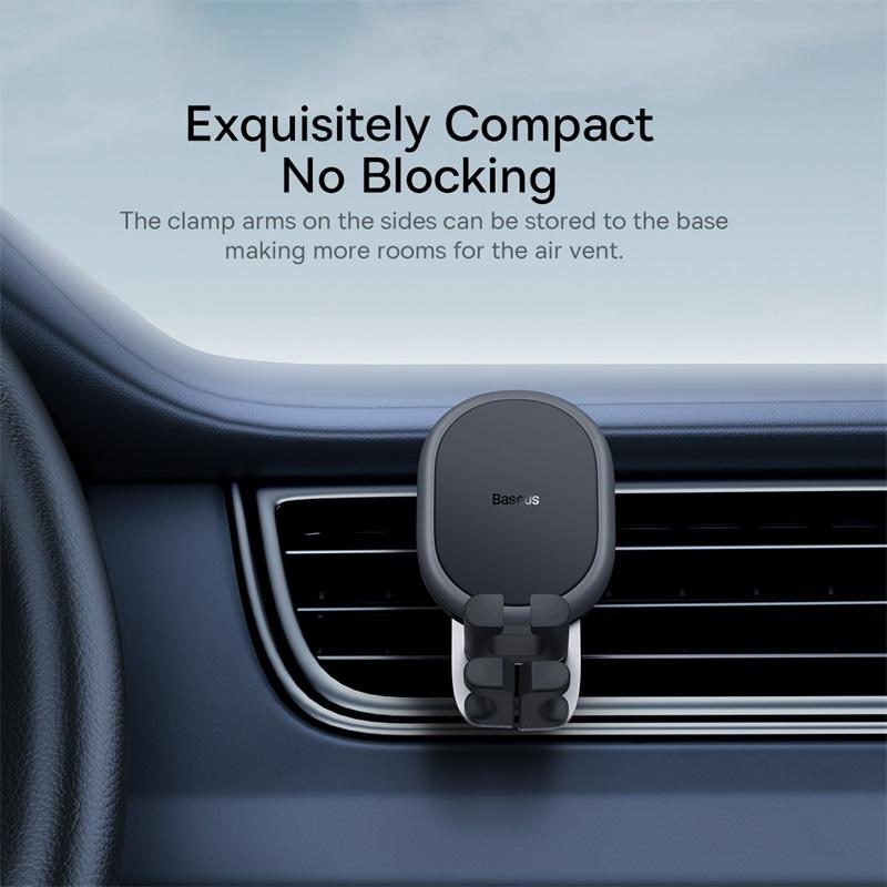 Baseus Car Phone Holder Metal Silicone Gravity Auto Air Vent Smartphone Stand For iPhone13 Xiaomi Samsung Car Mobile