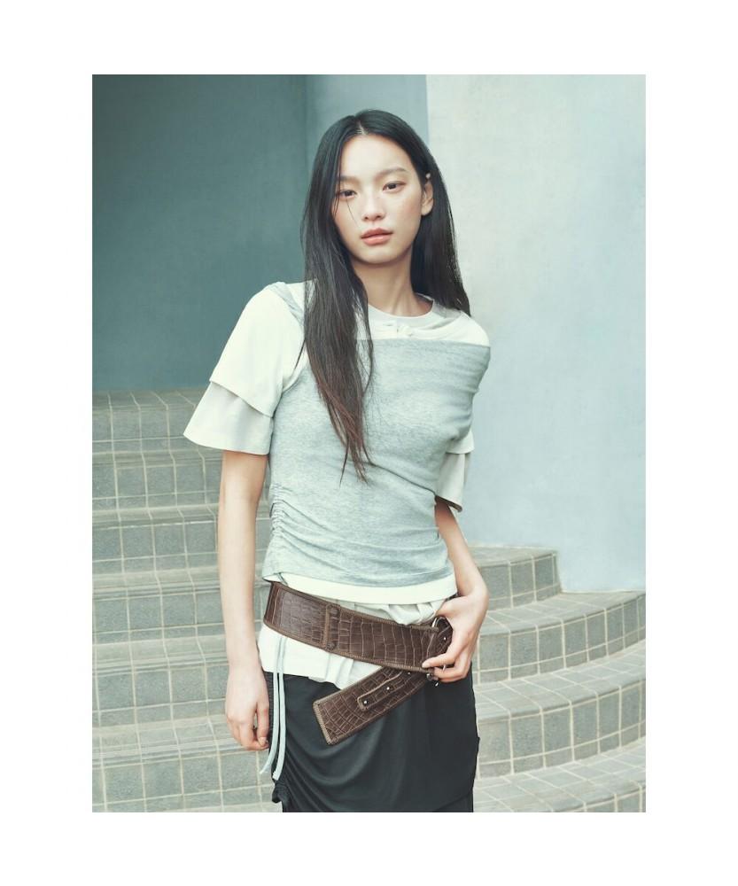 8SECONDS Grunge Oversized Dyed Graphic T-Shirt Beige