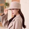 Retro Rhinestone Bow Equestrian Hat Autumn and Winter Woolen Short Brim Cap Gentle Commuting Temperament Hat Women's