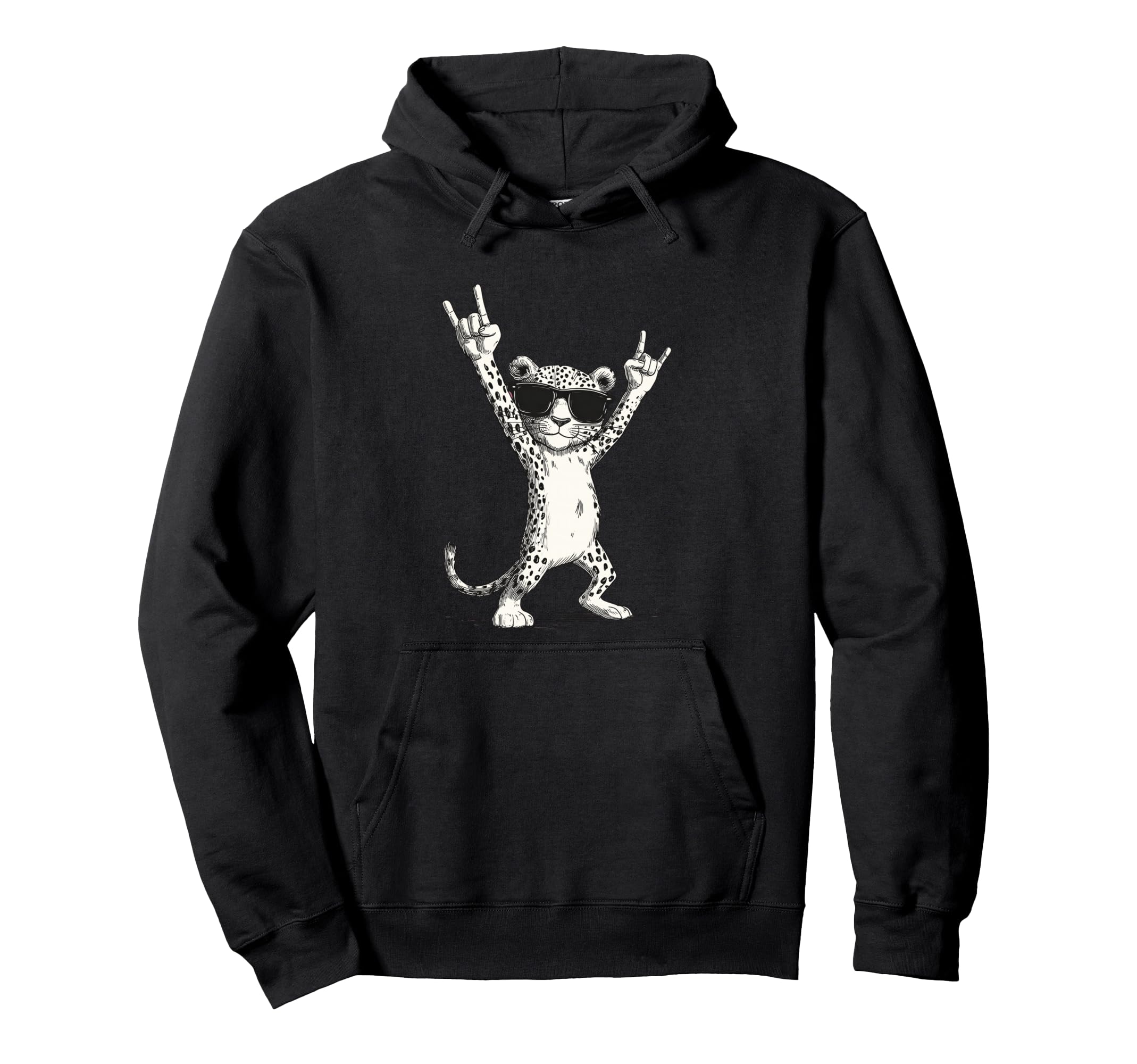 

Rock On Cheetah Sunglasses Graphic Hoodie