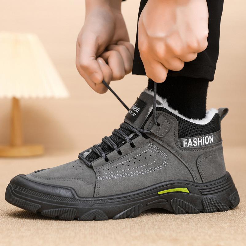 New Winter Warm Cotton Shoes Men's Shoes Autumn and Winter Piled Thickened Snow Boots Outdoor Men's Shoes Warm Casual Shoes