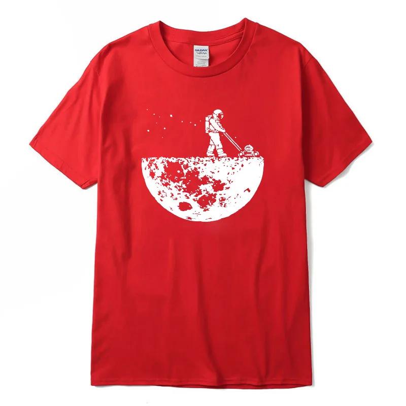 2025 New Summer Men's T-Shirt High Quality Fun Moon Cleaner Printed Casual Cotton Loose O-Neck Soft Breathable Short Sleeves