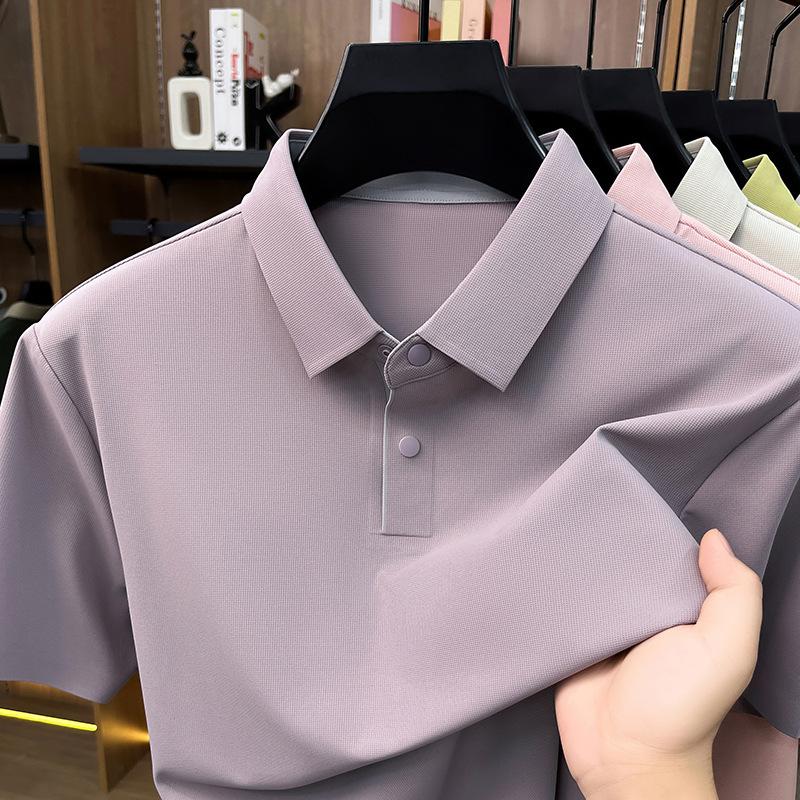 Summer Short Sleevepolo Men's Business Casual Breathable Lapel Collar T-Shirt