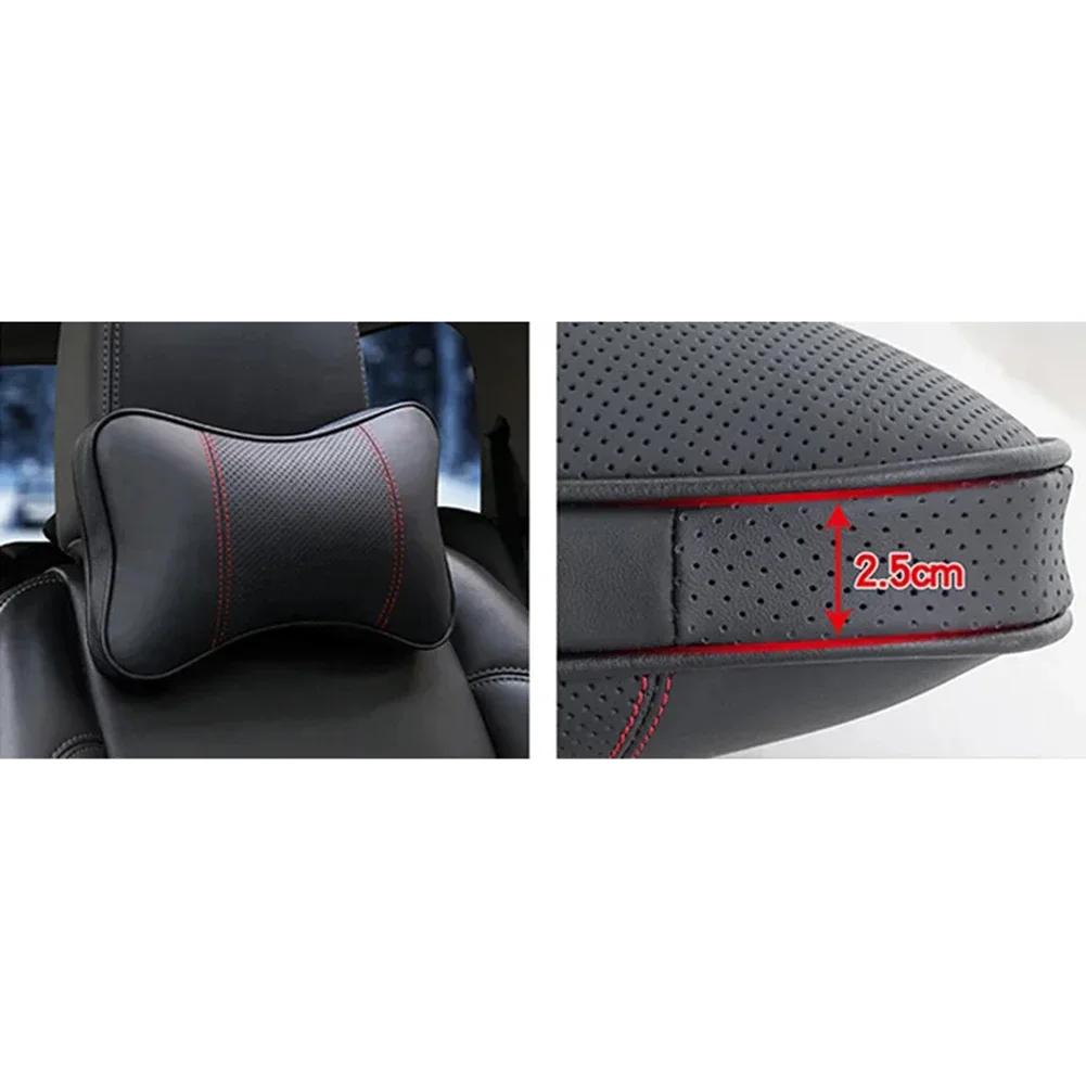 Car Neck Headrest Pillow Memory Foam Car Seat Neck Pillow Breathable PU Leather Head And Neck Support For Sleep Pillow