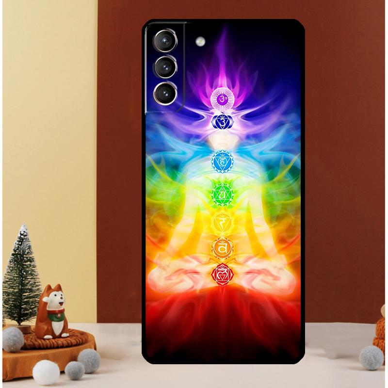 Mandala Chakra Yoga Case For Samsung Galaxy S22 S23 S24 Ultra Note 20 10 Plus S8 S9 S10 S20 FE S21 FE Cover