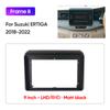2018-2022 For Suzuki ERTIGA 9"/LHD/RHD/UV/Matt Black Car Multimedia Radio Frame Fascia Panel Dashboard Mounting Bracket Adapter