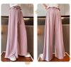 Girls' Ice Silk Wide-Leg Korean-Style Summer Pants - Breathable, Casual Long Pants for Kids 2025