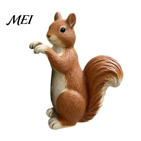 Lifelike Squirrel Sculpture Planter Climber Statue, Cute Sculpture, Resin Waterproof Craft Small Animal Figurine for Plant Pot Edge Decoration A