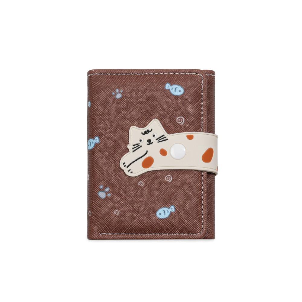 Card Pouch Portable Cat Printed Wallet PU Leather Multiple Card Short Leather Purse Cute Fashion Cat Patterned Card Bag Daily