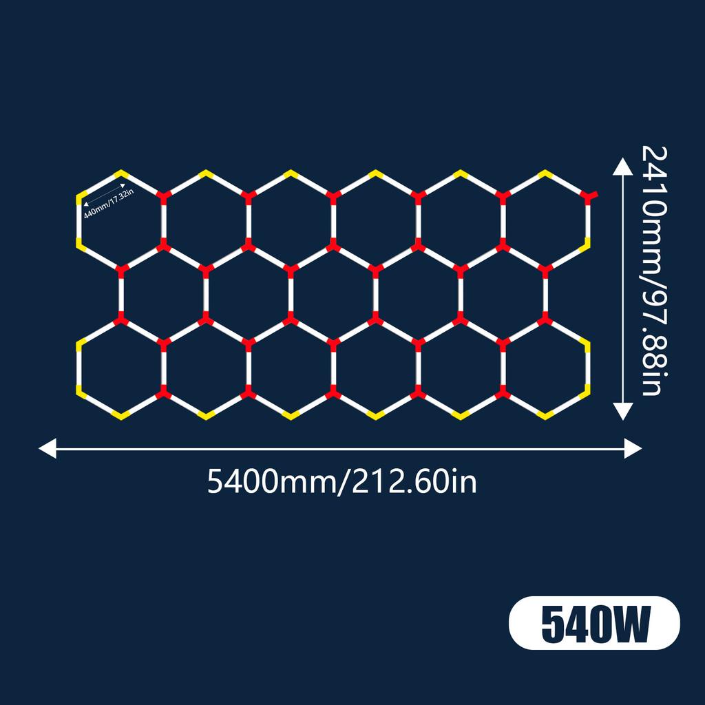 Hexagon LED Car Garage Light with Border 6500k Ceiling Light for Car Detailing Garage Workshop Gym Supermarket Barber Store Free