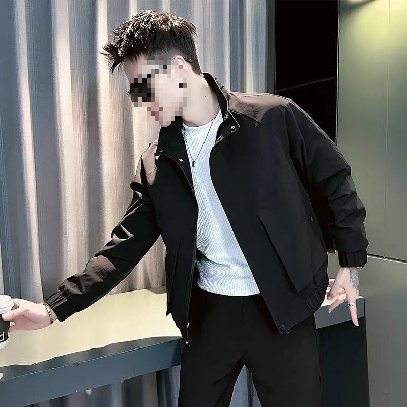 

Versatile European-American Men s Solid Color Stand Collar Jacket - Trendy, Handsome, and Casual for Spring and Autumn XL (65-75 kg) чорний
