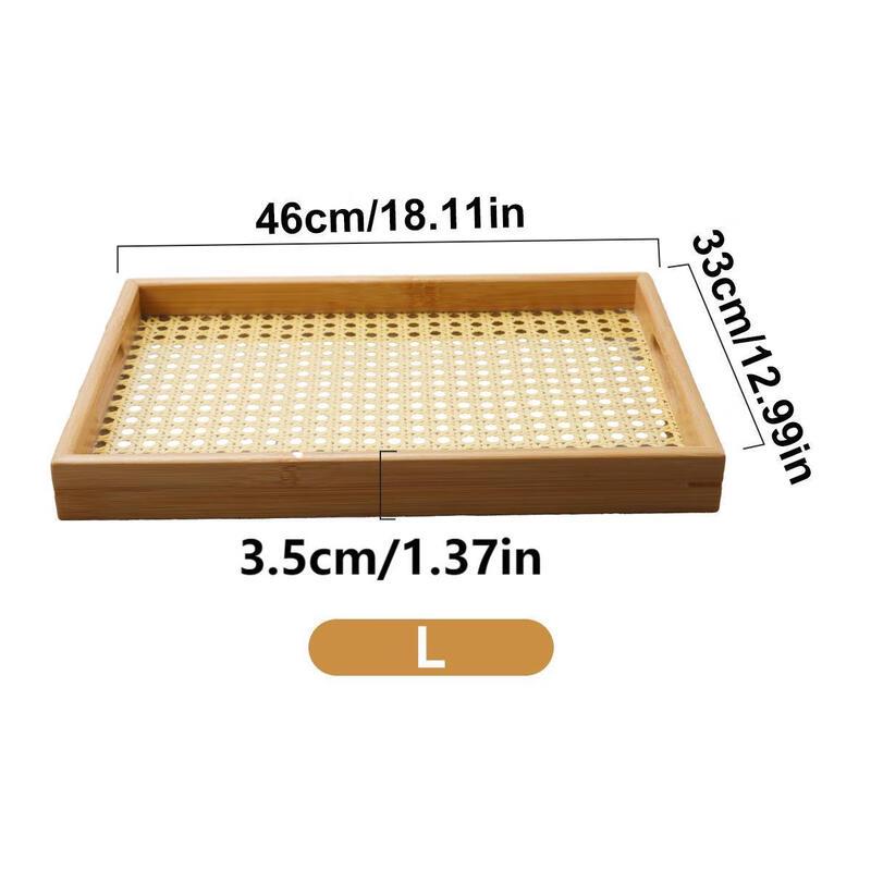 Wutuo Home Bamboo & Rattan Serving Tray