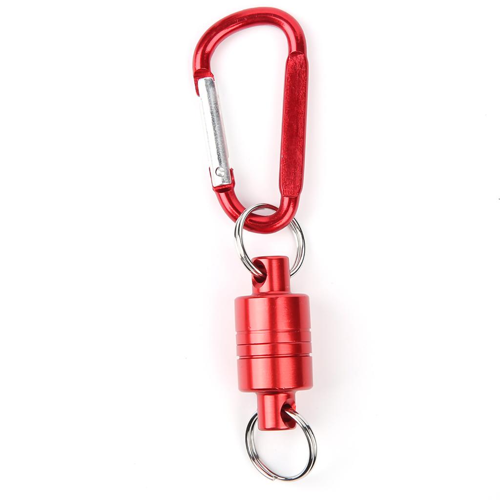 Supporto di Atterraggio Magnetico Rete da Pesca a Mosca Rilascio Supporto per Rete Moschettone Magnete per Attrezzatura(Rosso)