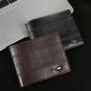 Men's Wallet Men's Short Wallet Solid Color Fashionable Embossed Horizontal Soft Leather Clip Large Capacity Multi Card Wallet