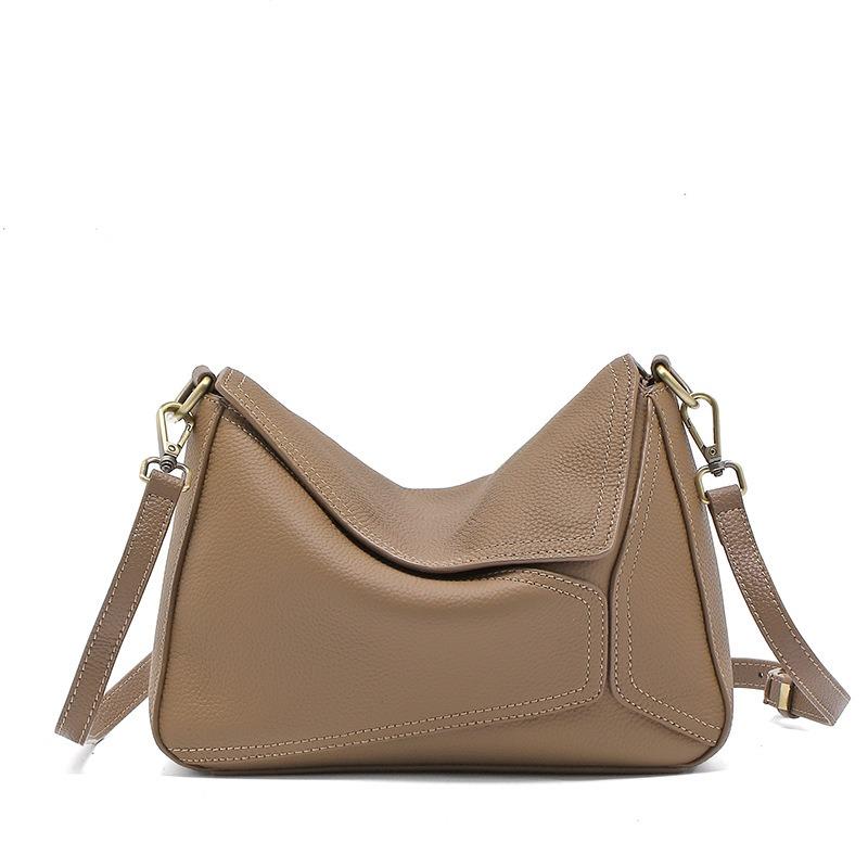 First layer cowhide bag women's new high-end retro commuter geometric bag genuine leather women's bag shoulder messenger bag