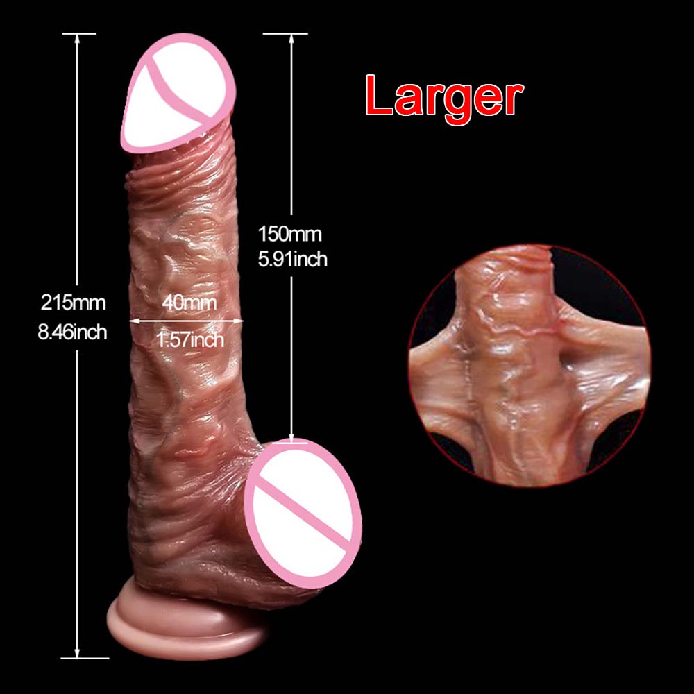 Realistischer Dildo für Frauen Echte Haut Silikon Penis Gleitende Hoden Saugnapf Schwanz 18+ Lesbische Sexspielzeuge Strap-On Dildos