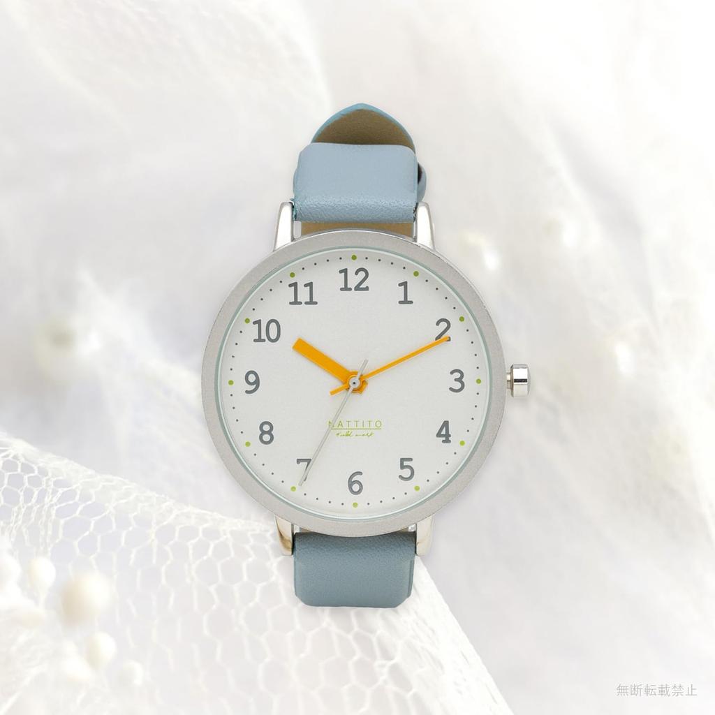 [Fieldwork] Women's Watch Analog Leather Strap Matte Shine Colorful Hours Minutes Hands Blue Azure JN015-4
