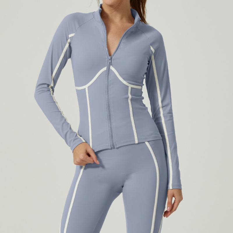 JYL Yoga Set Contrast Advanced Jacket Long Sleeve Pants