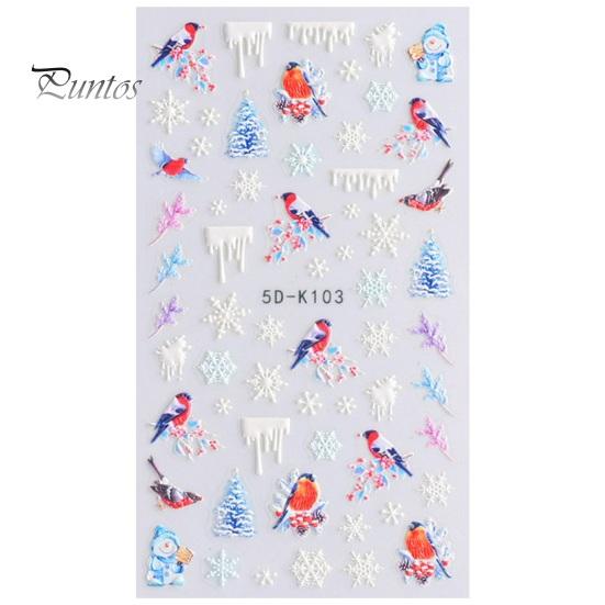 1 Sheet Christmas Nail Art Sticker Festive Santa Snowflake Elk Designs Safe Easy to Use Nail Decal for Beautiful Manicures
