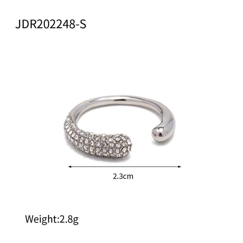 

Fashion Wind Early Spring Color Stainless Steel Zircon Ring Cross-Border Trendy Non-Fading Niche Accessories Jdr 202248-S One size