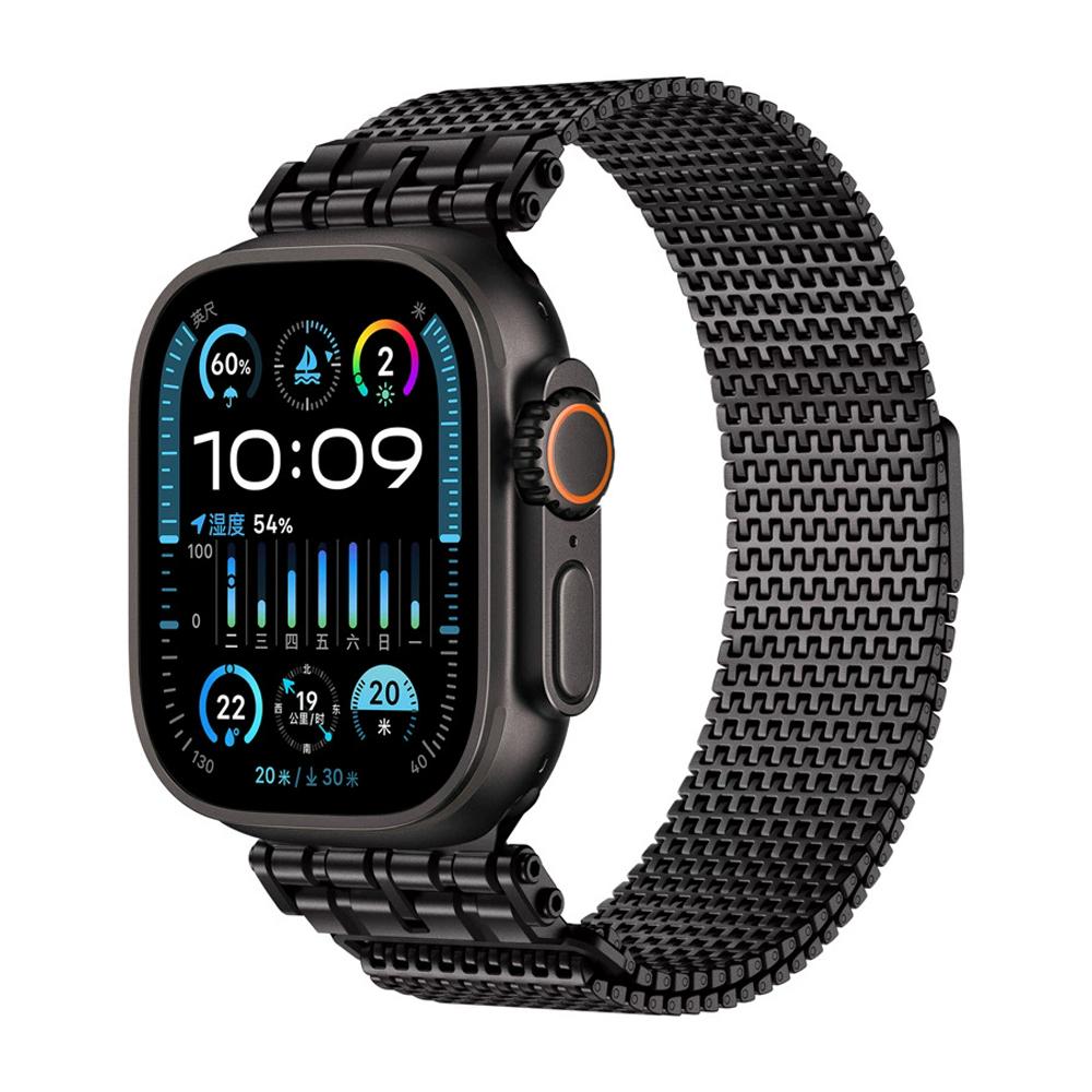 Mediolański Pasek do Apple Watch Band Ultra 2 49mm 10 46mm 9 8 7 45mm Luksusowa Metalowa Bransoleta z Magnetycznym Zapięciem dla iWatch 6 5 4 SE 44mm