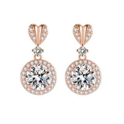 Real 14k Rose Gold Jewelry Mystic White Topaz Earrings For Women Trendy Natural Diamond Orecchini 14 K Aros Mujer Oreja Earring