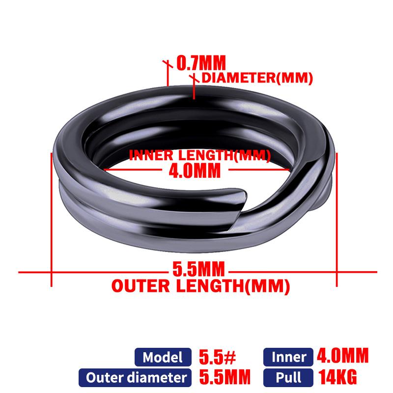 100Pcs Fishing Split Rings Stainless Steel 3.5-12Mm High Quality Strengthen Double Circle Round Snap Pesca Accessories